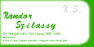 nandor szilassy business card